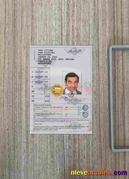 Philippines International driving permit (Vienna Convention format) photolook
